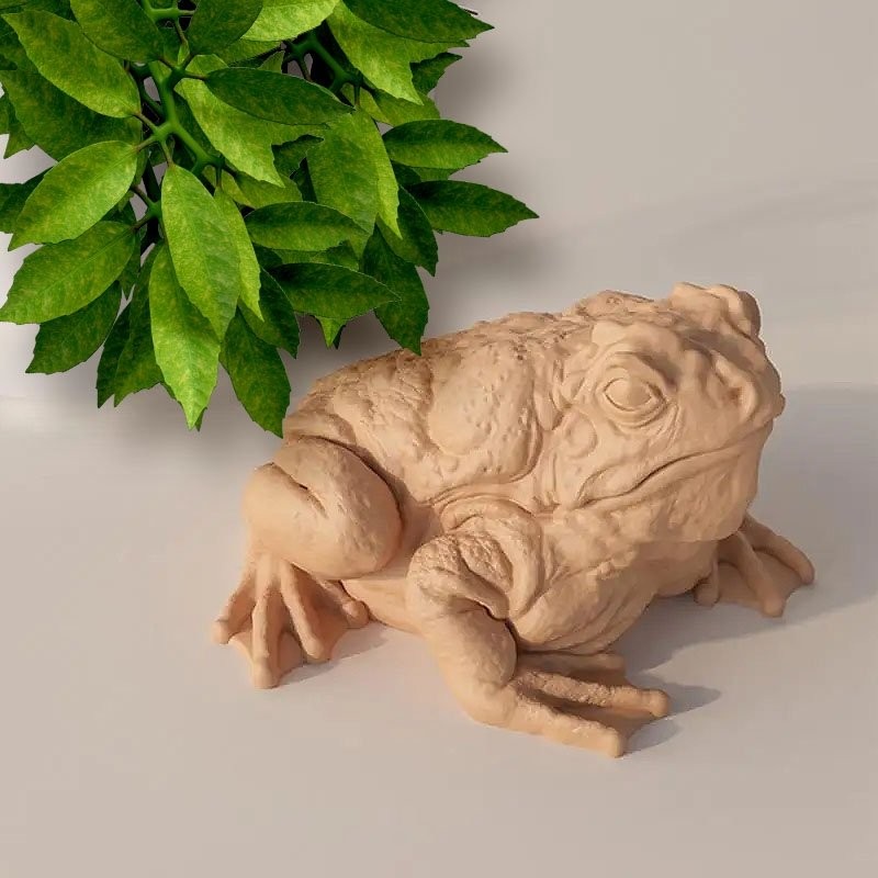 Escultura sapo anfíbio realista